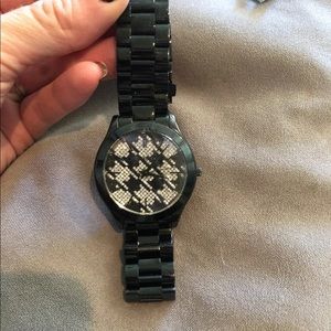 Michael Kors Houndstooth crystal faced watch
